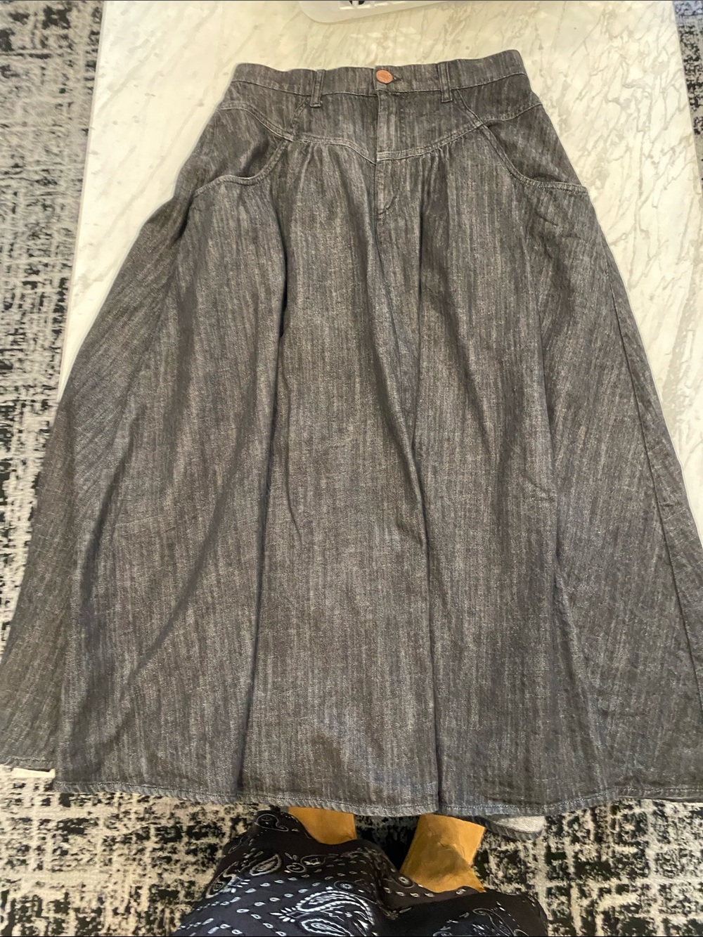 See By Chloé Long Gray A-Line Maxi Skirt